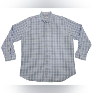 Peter Millar Plaid Long Sleeve Button Up Shirt Men's Size 2XL